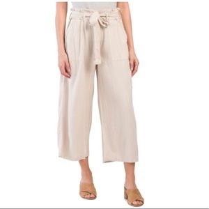 NWT Blank NYC Linen Blend Paperbag Pants Natural size S